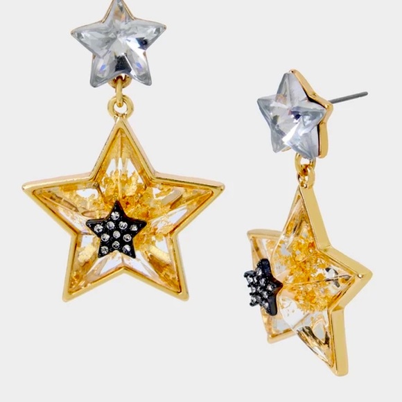 Betsey Johnson Jewelry - New Betsey Johnson CELESTIAL PUNK STAR DROP EARRINGS CRYSTAL